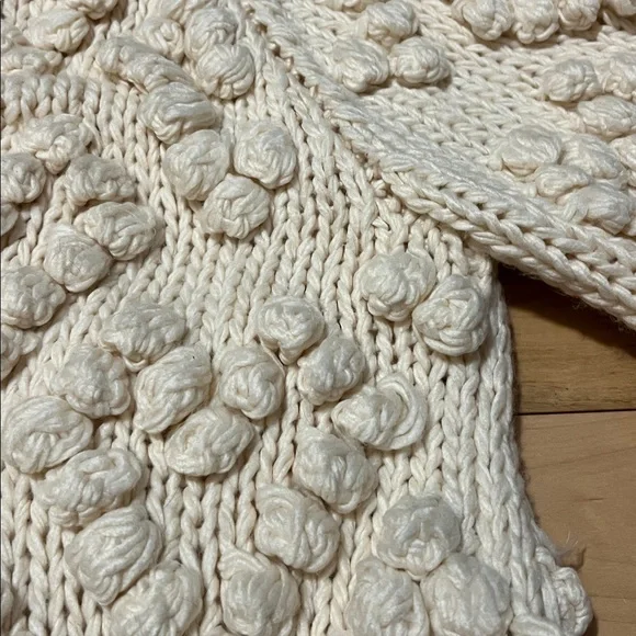 Chicwish Cream Heart Textured Knit Cardigan - Picture 10 of 13